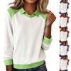 Women's Fashion Long-Sleeve Pullover Solid Color Top