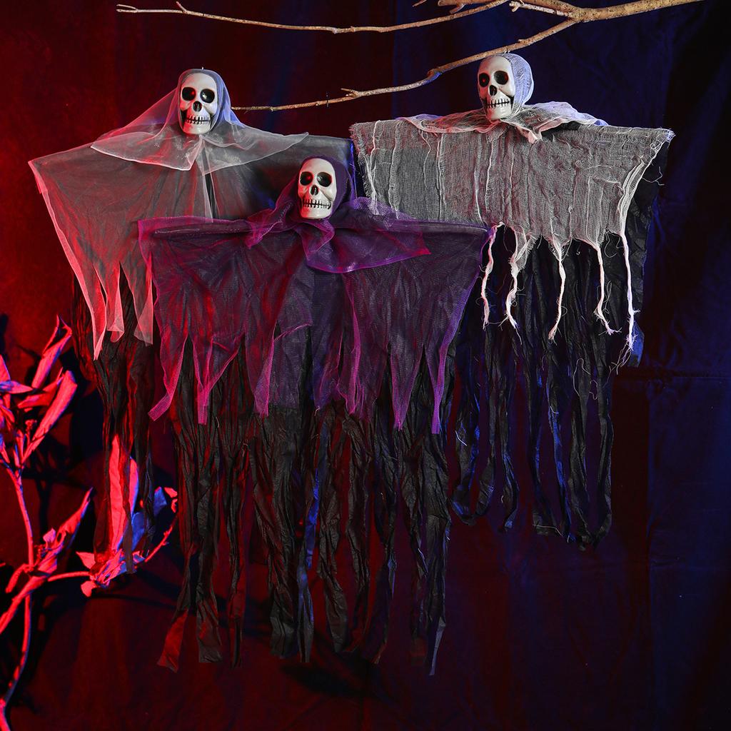 Подвесные украшения на Хэллоуин: Скелеты, Призраки Halloweens Скелет Летающий Призрак Дом с Привидениями Реквизит Декор для Вечеринки