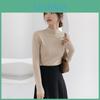 Sweater Turtleneck Fall Winter Half Slim Top Long Sleeves Solid Color Bottoming Sweater