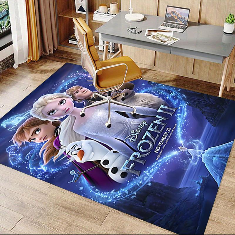 1 шт. Коврик для пола Frozen II для домашнего офиса, прочный полиэстер, с легкой очисткой, Декор для офиса, Городской стиль, Нескользящая основа, Высококачественная ткань