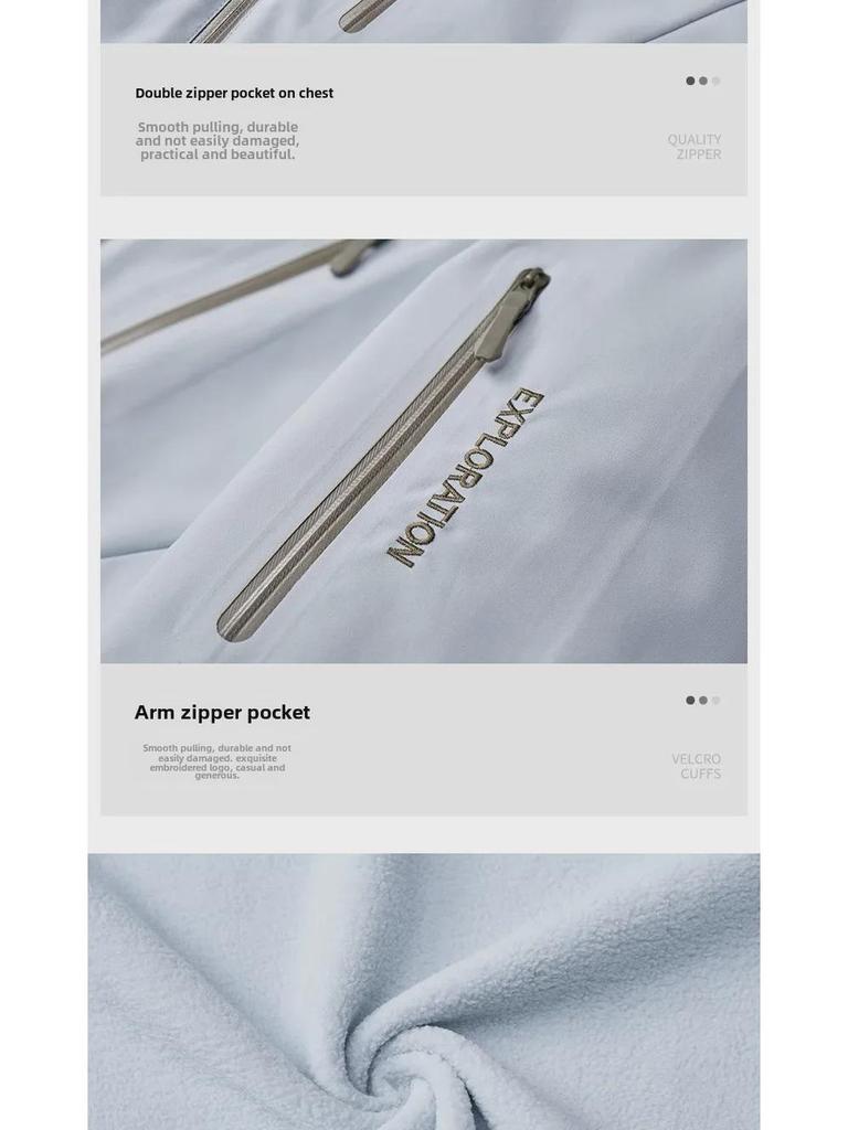 Куртка для альпинизма Bird Home Custom Logo 3-в-1 с ветрозащитой и вышитым логотипом и бархатной подкладкой для мужчин и женщин