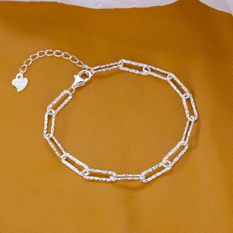 Sparking Double Layer Bracelets for Women Girls Vintage 925 Sterling Copper Small Beads Chain Bracelet Daily Wear Zircon Gifts