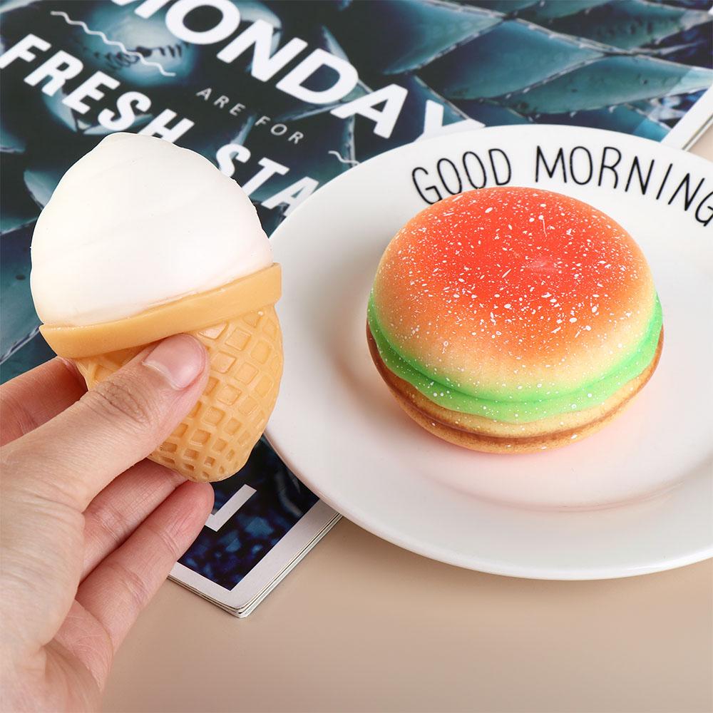 Сквоши Гамбургер Стресс-мяч Аутизм Сенсорная игрушка Снятие стресса и тревоги Непоседа Игрушки Мороженое Щипок Декомпрессионная игрушка для взрослых