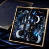 Decorative Halloween Art Projects Gothic Faux Pearl Kit, 3D Dark Evil Pumpkin Painting Handcrafted Home Wall Ornaments Spooky Castle DIY Craft Kit for