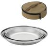 camping moon Outdoor Tableware Camping Stainless Steel Plates Tableware Dish Set 4 Pieces with Canvas Case S397-1S