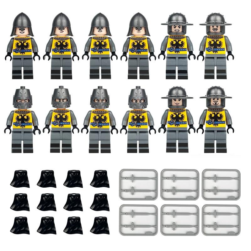 Medieval Knight Roman Soldier Castle Minifigure Building Block City Figure Parts MOC Bricks Model Kits Education Toys