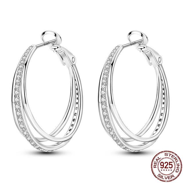 100% настоящие серьги из серебра 925 пробы, снежинка, циркон, в форме сердца, золото, розовое золото, циркон, ювелирные изделия, сверкающий кулон-обруч