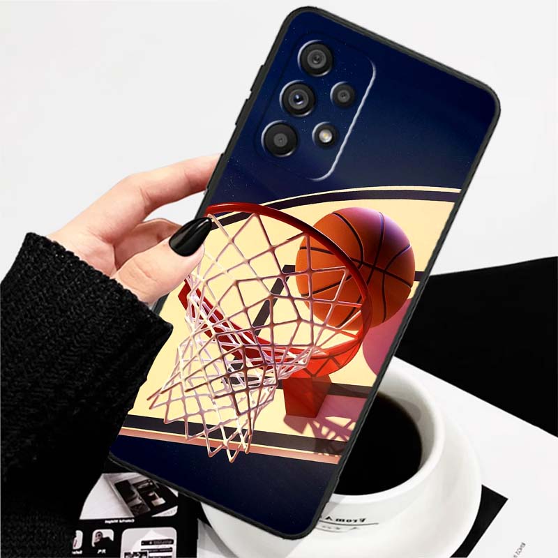 Спортивный баскетбол крутой Для Samsung A73 A72 A71 A55 A54 A53 A52 A51 A13 A22 A16 A15 A12 A14 A26 A07 5G Черный чехол для телефона
