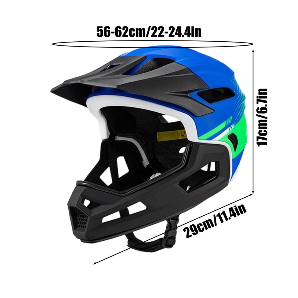 Bike Helmet Full Face Biking Head Protection Shock Absorption Cycling Helmet For Motocross Motorcycle Scooter Mountain Racing