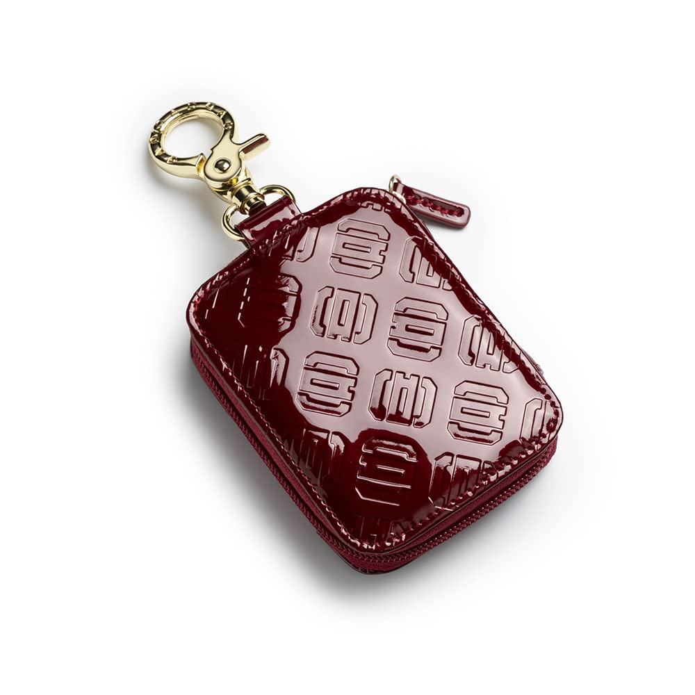 Hanasenai Smart Key Case Leather Enamel Deep Double Smart Key Case Mini Wallet DAD Garcon D.A.D D.A.D [Monogram Red/Gold] & [HA677-03-01]