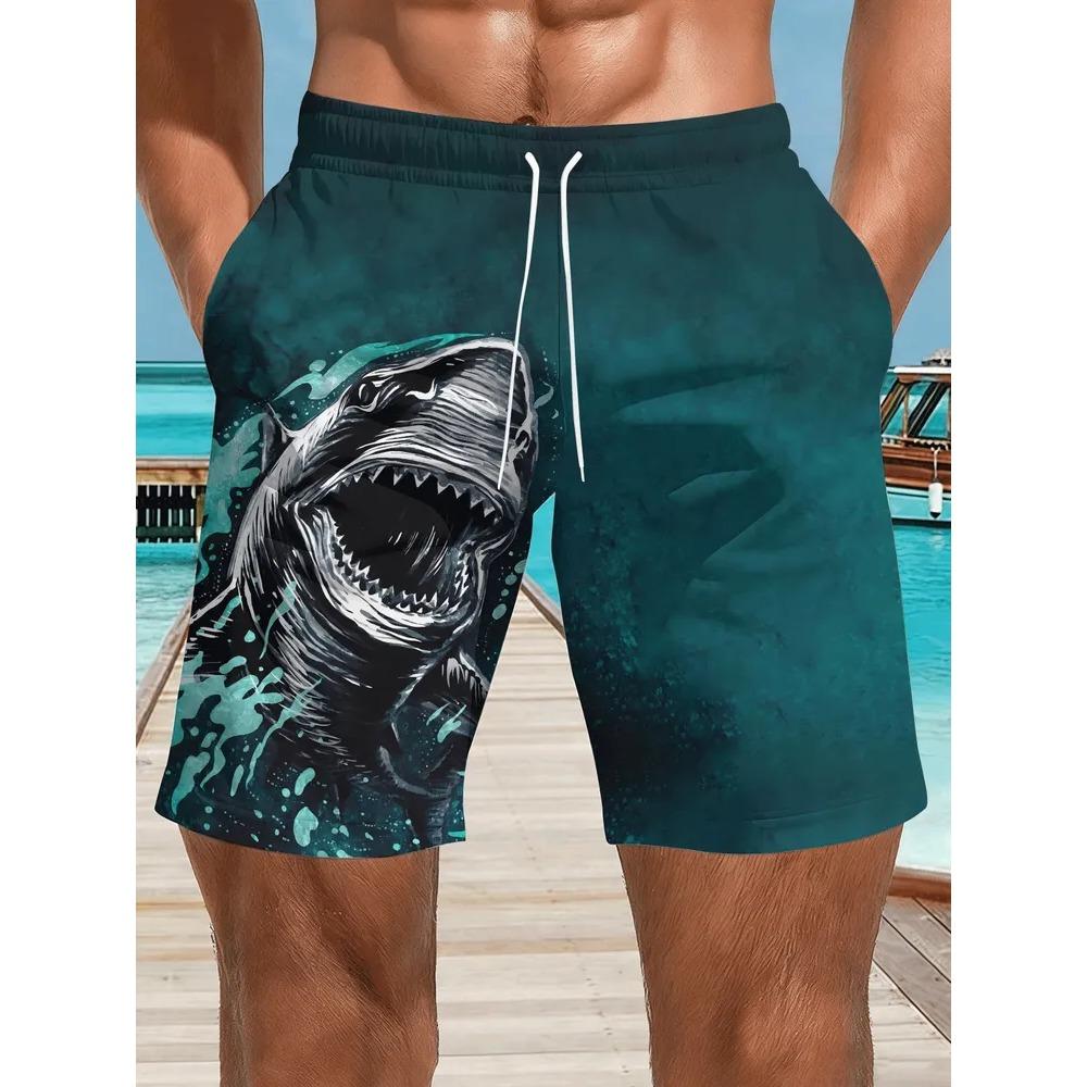Men's Casual Shorts Outdoor Wear Creative Colorful Fish 3D Printed Shorts Loose Casual Plus Size Breathable Vacation Style Summer Versatile Shorts
