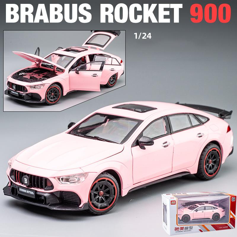Масштаб 1/24 Brabus Rocket 900, литая под давлением модель автомобиля, игрушечный автомобиль с откатным механизмом, звуком и светом для детей, коллекция подарков для мальчиков и девочек