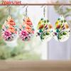 Simple Colorful Flowers Leather Painting PU Leather Earrings Women Elegant Fashion Earring Accessories for Birthday, Mother's Day,