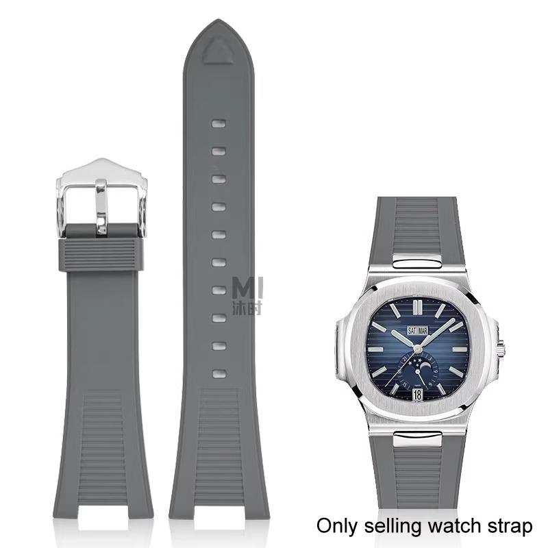 Аксессуары для часов Patek Philippe Nautilus 5711 5712 5726 5980 Жидкий силиконовый ремешок для часов 25 мм-12 мм Браслет