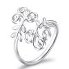 Metal Ring, Fashionable Flower Vine Leaf Ring, Adjustable Opening Ring Female