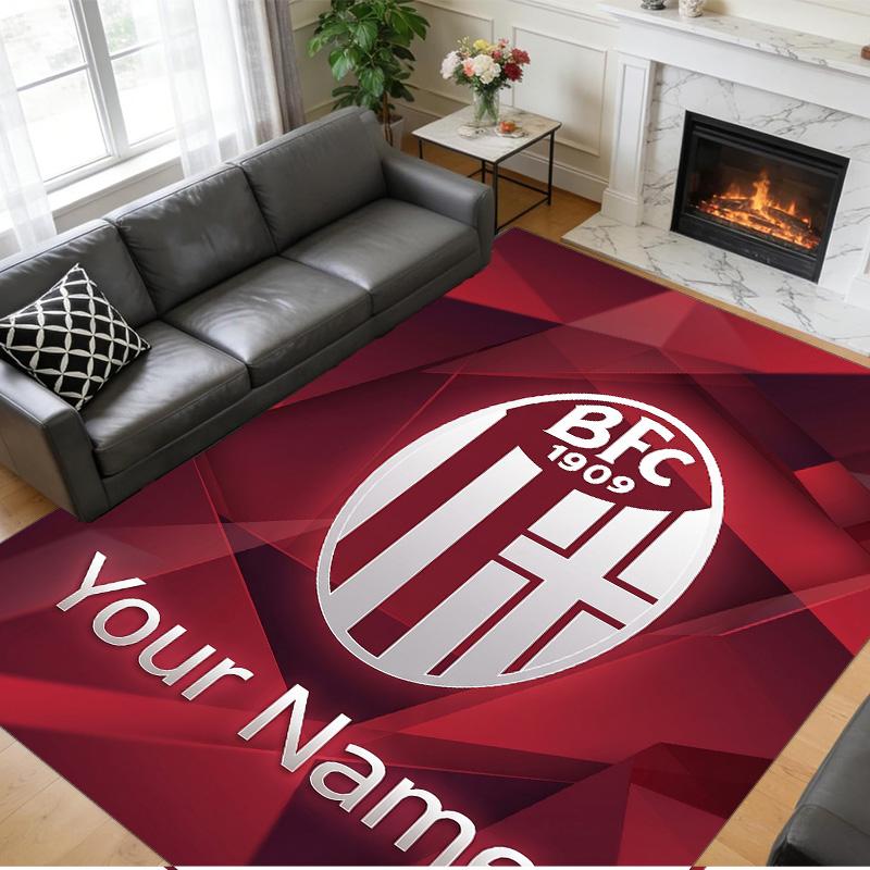 Crystal Velvet Rug Custom Name Text, Soft Non Slip Floor Mat Home DecorBologna FC