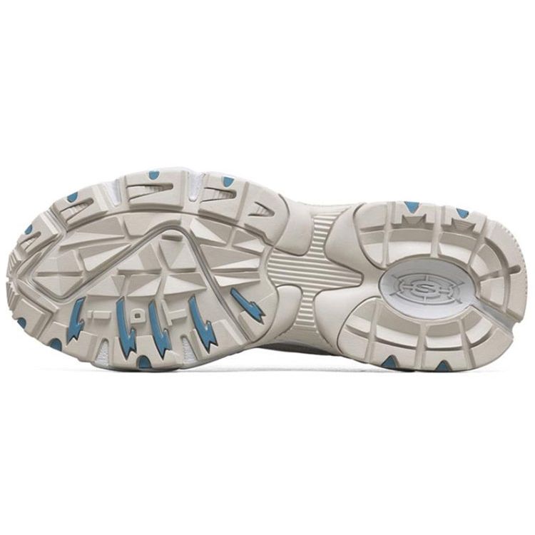 Skechers Stamina Men Grey Blue Low Top Dad Shoes Mesh Synthetic Leather Comfortable 666096-GYBL