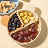 BPA Free Infant Dinnerware Silicone Suction Plate for Toddlers, Cute Bear Detachable Divided Dinner Safe Baby Feeding Gear Plate, Anti-slip Base Meal