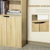 Bookcase with 4 Open Compartments and 2 Doors, 59 x 29 x 180 cm, Natural