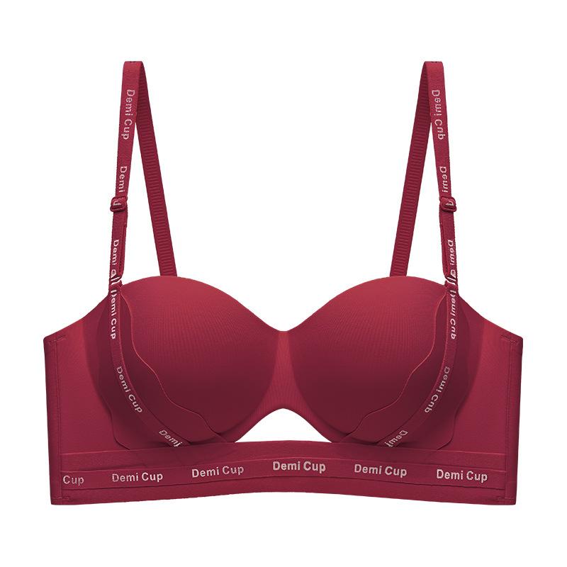 Underwear Women Gather Small Breasts and Show Large Bras Without Steel Rings, Soft Support, Pull Adjustment Type Seamless Bra