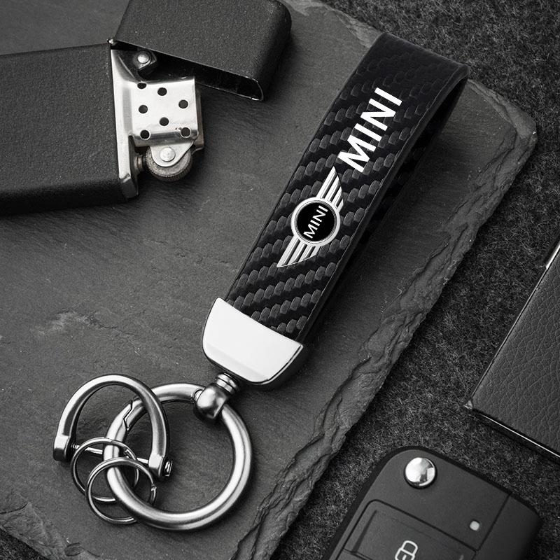 4S Dealership Car Emblem Keychain Calfskin Auto Key Chains For MINI One Cooper JCW Countryman Clubman Cabrio Paceman Coupe WORKS uylez55