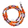 Natural Carnelian Amethyst Labradorite Gemstone Smooth Beads Necklace 17" UB4955 UB-4955