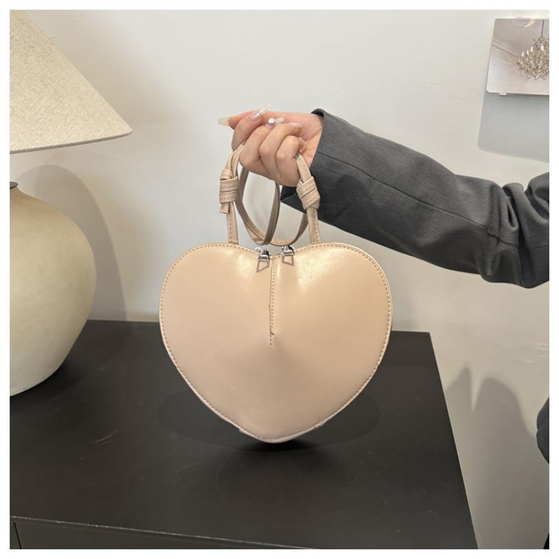 Cute Heart Shaped Crossbody Bag For Women Solid Color Pu Leather Shoulder Bag Able Personality Crossbody Bag