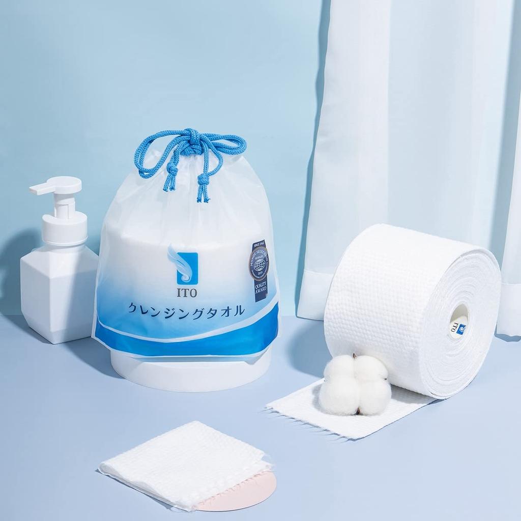 Салфетки ITO Cleansing Free одноразовые влажные и сухие для лица, ватные диски для снятия макияжа, для занятий спортом, для чувствительной кожи, предотвращают появление кожных высыпаний, оригинальные салфетки ITO с тиснением в виде акульей кожи [Набор 3] полотенца,