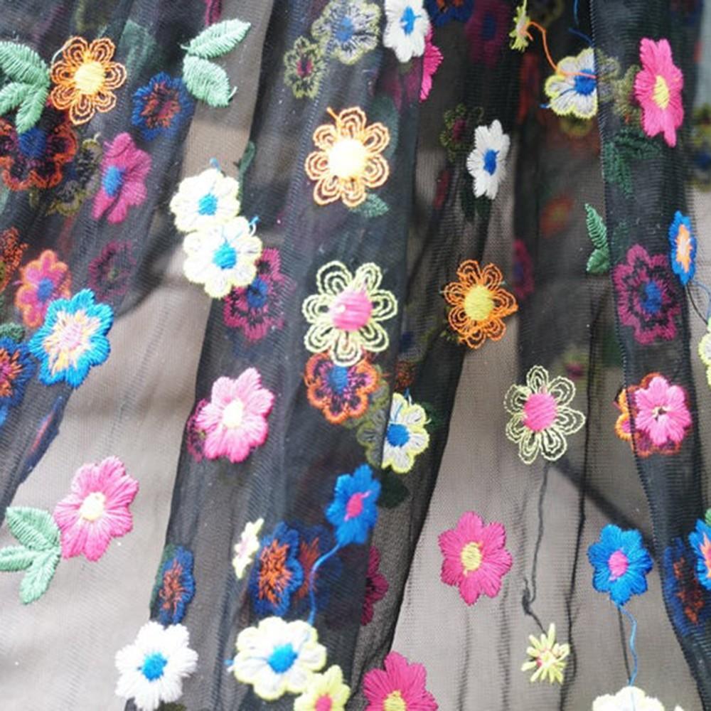 Тюль Цветочная Вышивка Кружево Ткань Разноцветная Сетка Сделай Сам Свадебная Легкая