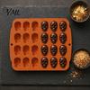 Halloween Gift for Bakers Skull Cake Mold with 20 Cavity, Theme, Silicone Non-Stick Candy Baking Accessories Parties Mold, Realistic 3D Tray