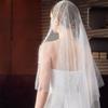 Pearls Long Wedding Veil 130cm Waist Length Drop Veil Pearls Tulle Bridal Veil Wedding Dress