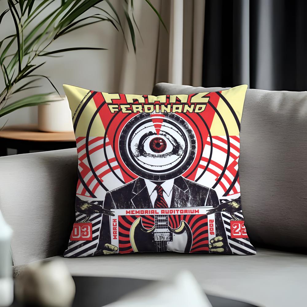 Hot Ffranz Ferdinandiou Cushion Cover Antidustmite Pillowcase Invisible Zipper Silky Short Plush Sofa Cushion Cover