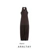 Araltay New Arrival Fashion Style Women's Clothing Fashion All-Match Simple Stitching Hanging Collar Dress 1198 453