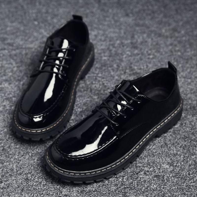 Модная Нескользящая Черная Рабочая Шнуровка Увеличивающая Рост Мужская Кожаная Обувь По Акции ПУ Роскошная Распродажа Слипоны Новая Ретро Мужская Повседневная Обувь