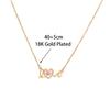 Cute Gold Love Letter Crystal Heart Pendant Women Necklace Ladies Romantic Wedding Party Jewelry Female Clavicle Chain