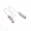 Moonstone 925 Silver Threader Earrings, Natural Gemstone Women Handmade Fringe Earrings