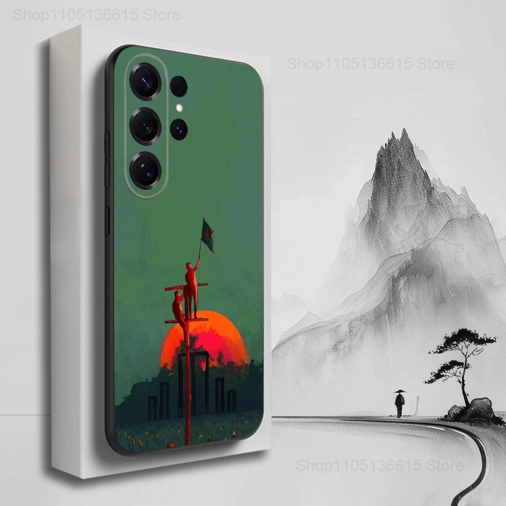 Flag Bangladesh Art Case For Samsung S22,S25,S24,S23,Ultra,FE,S20,S10,Plus,S21,S9,Lite,Soft Silicone Black