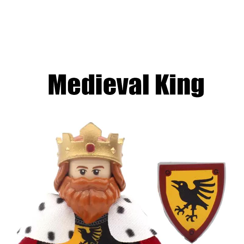 MOC Средневековый Король Строительные Блоки Армия Замок Ворон Красный Лев Черный Орел Рыцарь Фигурки Солдат Мечи Щит Оружие Кирпичики Игрушки