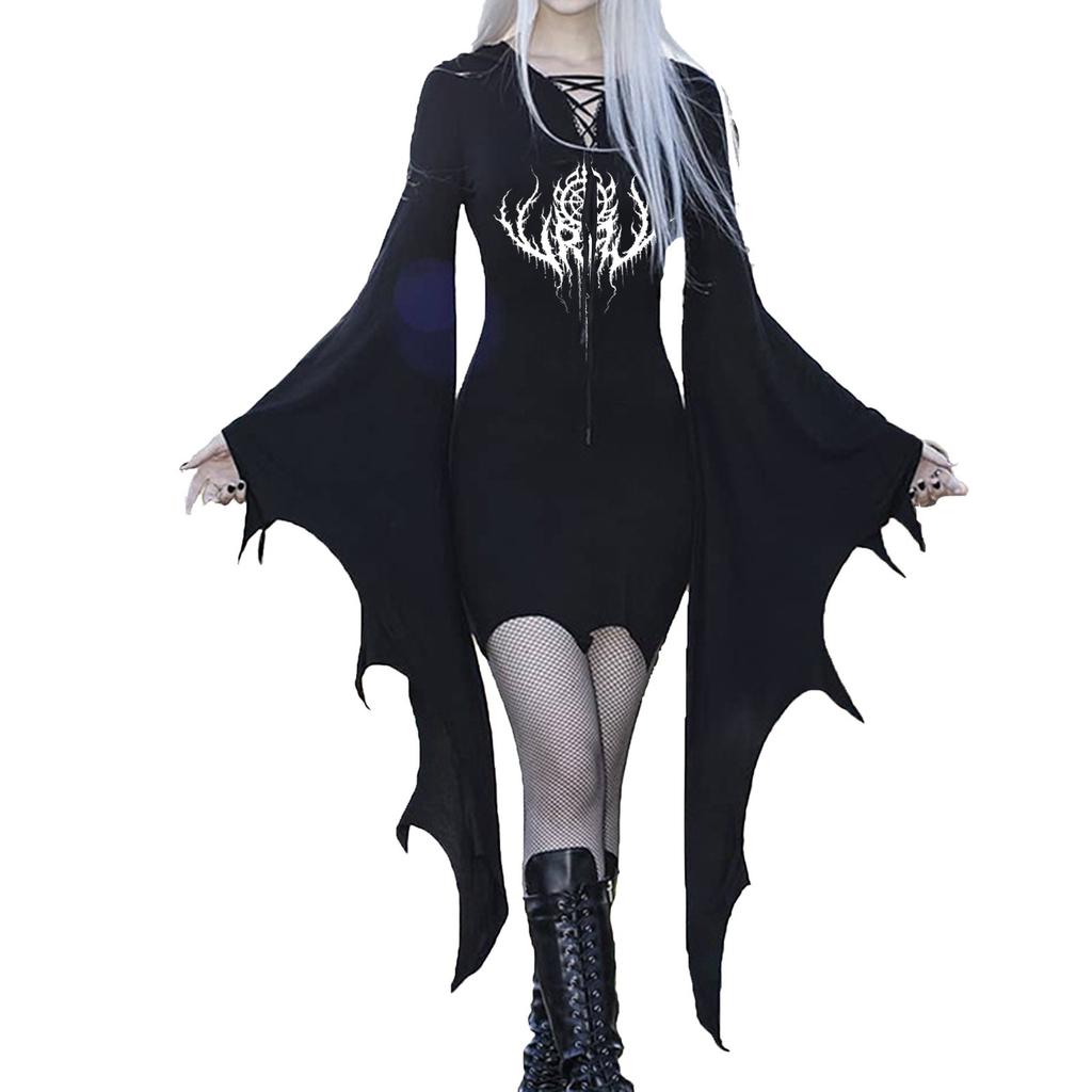 Dress For Women,Butterfly Sleeve Irregularity Costumes Witch Halloween Carnival Party