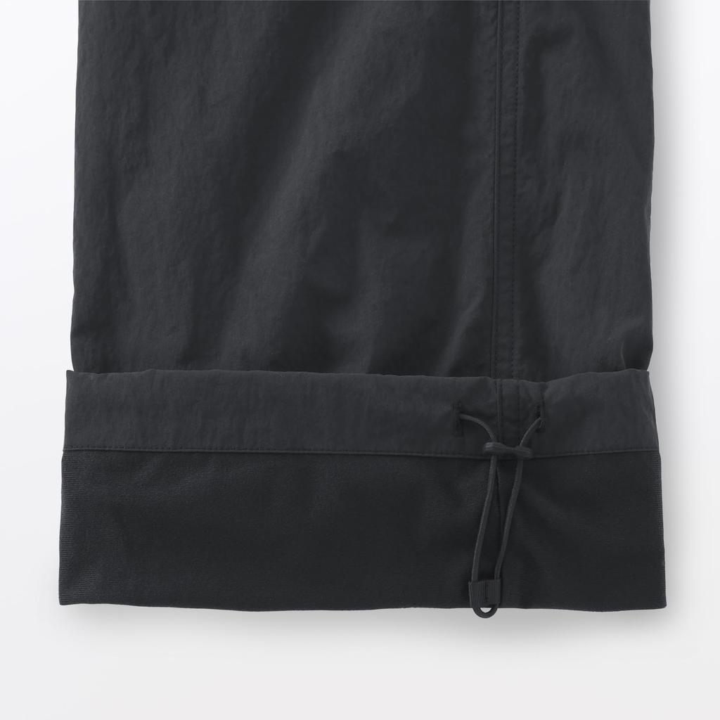 MUJI Ветрозащитные брюки на флисовой подкладке, удобный размер, BE1XOA5A, женские, черные, L,