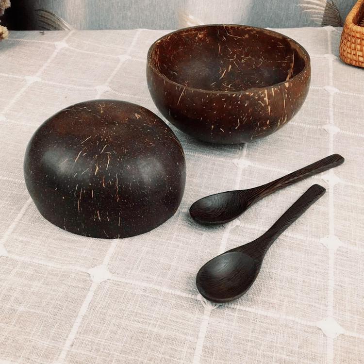 Миска из кокосовой скорлупы для овсянки, салатов, смузи и легкой пищи