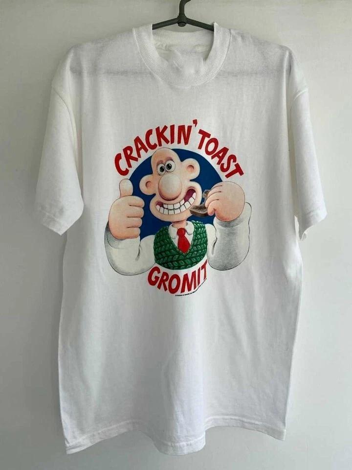Vintage Wallace And Gromit 80s White All Size Tee Shirt KH1181