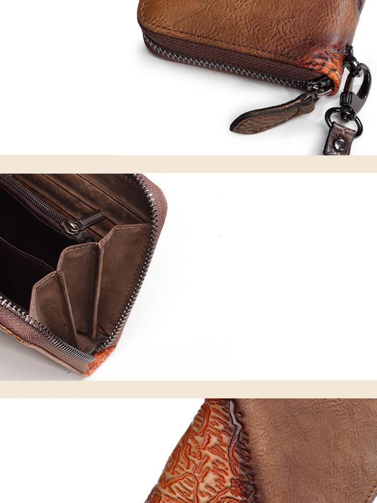 Johnature Ретро женский кошелек из воловьей кожи с держателем для карточек для отдыха ручной работы из натуральной кожи, длинные кошельки-клатчи, кошелек для телефона