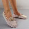 Fashion Full Diamond Flat Shoes Autumn New Round Toe Deep Mouth Bow Soft Sole Anti-slip Wear-resistant Single Shoes