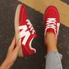 Fashion Red Women's 2025 New Spring Summer Versatile Sports Leisure Oes Retro Racing Soft Bot Agan Oes Cross Bule Casual
