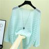 Summer Temperament Hollow Out Early Autumn Loose Plus Size Knitted Sweater Pullover Thin Base Cover Top for Women
