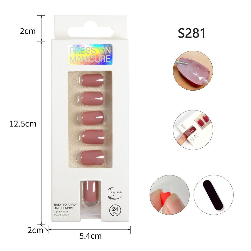 Press On Nails Artificial Full Cover Fake Nails Nail Tips Square Head False Nail Tip Wearable
