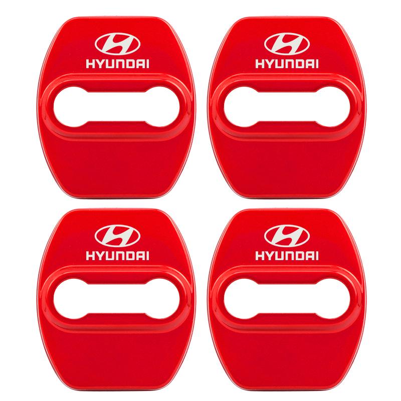 4 PCS/Set Fashion Stainless Steel Car Covers Door Lock Protecting Cover For Hyundai Tucson IX35 I30 Elantra Azera Veracru Emblem E1