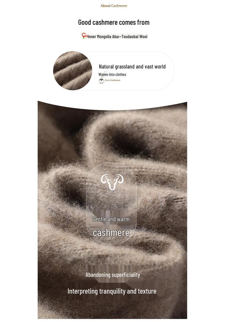 Women's Cashmere Cable Knit Sweater: Autumn/Winter Long Sleeve, Loose Fit, Half-High Neck, Thick and Warm Base Layer.