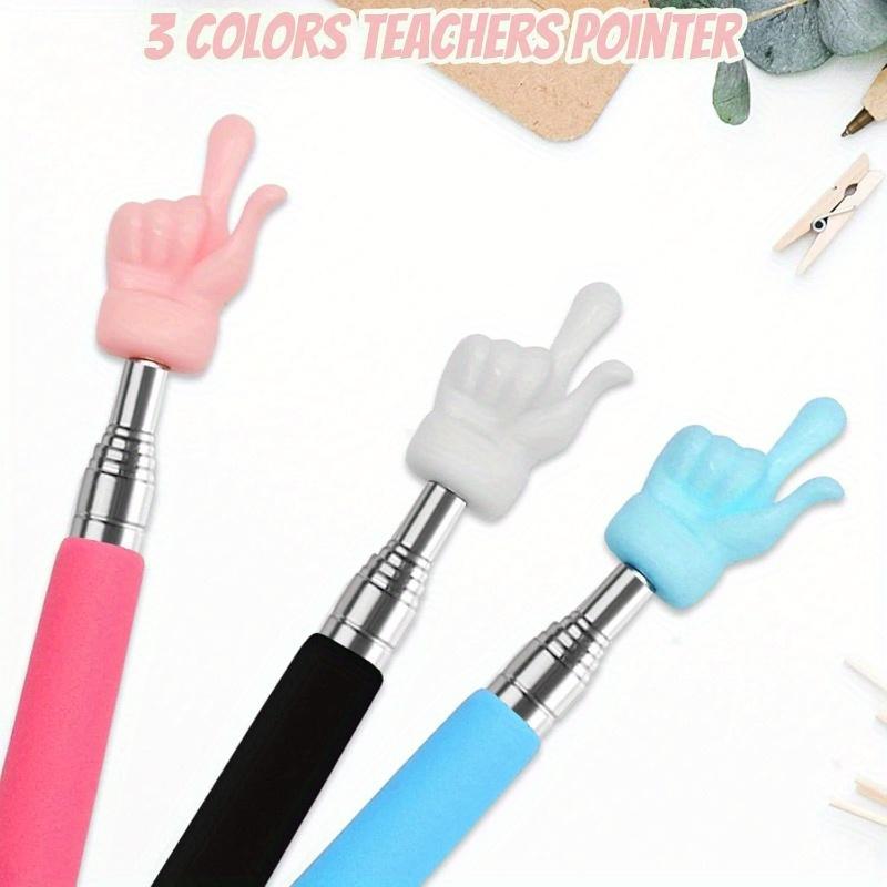 3Pcs Telescopic Teachers Pointer, Extendable Hand Pointer Finger Pointer Stick, Mini Retractable Classroom Pointer